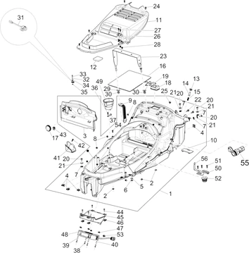 Logement casque - Dessous de selle