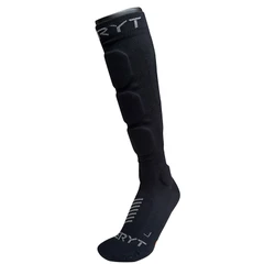 CHAUSSETTES DE PROTECTION VTT SERYT SHELTER ANTIBACTERIEN POUR CHEVILLE ET TIBIA NOIR / GRIS 43/47 - HAUTEUR 21 cm (PAIRE)