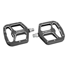 PEDALE VTT PLATEFORME DESCENTE / BMX SWITCH GAP ALU ARGENT FILETAGE 9/16 AVEC PICOTS ARGENT (PAIRE)