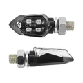 TURN SIGNAL FOR MOTORBIKE- AVOC INZAY 5 LEDS ABS BODY - TRANSPARENT/BLACK (Long 35mm / H 18mm (Wd 16mm) (EEC APPROVED) (Pair)
