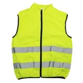 SAFETY VEST-REFLECTIVE - YELLOW-PREMIUM QUALITY-LONG ZIPPER-ZIPPED BACK POCKET