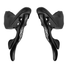 SHIFTERS SET FOR ROAD BIKE - CAMPAGNOLO 10 SPEED- VELOCE -BLACK- DOUBLE (PAIR) INCLUDED CABLES+HOUSING