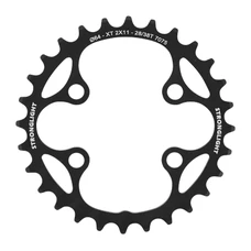 CHAINRING FOR MTB 28T. Ø 64 2X11 "INNER" BLACK STRONGLIGHT -4 ARMS- XT M8000/SLX M7000 NON THREADED