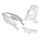 CARROSSERIE/CARENAGE SCOOT ADAPTABLE GILERA 50 STALKER BLANC BRILLANT (KIT 5 PIECES) (AVEC TRAPPE)  -P2R-