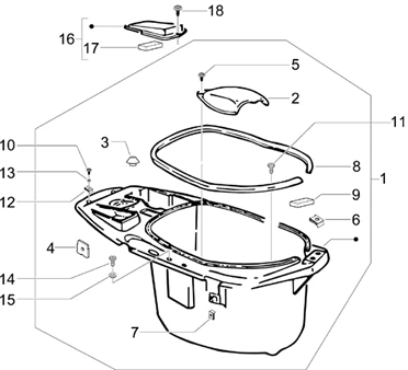 Logement casque - Dessous de selle