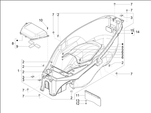 Logement casque - Dessous de selle