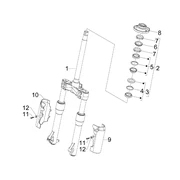 Fourche/tube direction - Ensemble butée dir.