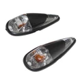 DECORATIVE LIGHTNING REPLAY  "WATER DROP" FENDER TRANSPARENT/BLACK- WITH ORANGE BULB(L 61mm / H 22mm / W 18mm)  (PAIR) **