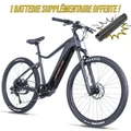 VELO ELECTRIQUE/VAE VTT 27,5 LEADER FOX KENT 2025 GRIS BRILLANT 9V MOTEUR CENTRAL BAFANG M510 36V 95Nm BATTERIE 20Ah (19,5'' - H50cm - TAILLE L - POUR ADULTE DE 178cm à 185cm)