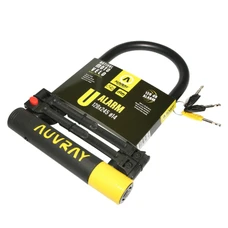 ANTIVOL VELO U AUVRAY ALARM 128 x 245 GRIS DIAM 14 mm A CLE AVEC ALARME SONORE NIVEAU SECURITE 7/10 - HOMOLOGUE FUB 1 ETOILE