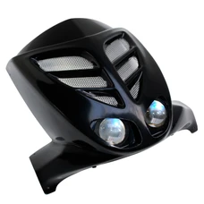 TABLIER AV SCOOT BCD POUR MBK 50 STUNT/YAMAHA 50 SLIDER XTREME AVEC DOUBLE OPTIQUE + GRILLES SOUDEES NOIR -HOMOLOGUE CE-