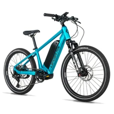 VELO ELECTRIQUE/VAE VTT 24 LEADER FOX WEENY MIXTE BLEU BRILLANT 9V MOTEUR CENTRAL BAFANG M420 36V 80Nm BATTERIE 17,4Ah CADRE 14 POUCES (TAILLE JUNIOR 140 à 148 cm)