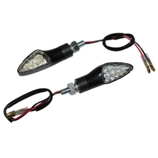 TURN SIGNAL (UNIVERSAL) REPLAY TRIANGLE TRANSPARENT/BLACK - SHORT -LEDS- -CEE APPROVED- (PAIR)  (L 69mm / H 24mm / Wd 20mm)