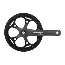 CHAINSET FOR ROAD BIKE - STRONGLIGHT 8 Speed. IMPACT S BLACK 170mm 46 Teeth - WITH CHAINGUARD (TAPERED SQUARE 118mm)