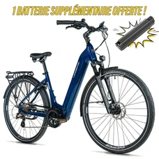 VELO ELECTRIQUE/VAE CITY 28 LEADER FOX SAGA 2026 MIXTE BLEU BRILLANT 8V MOTEUR CENTRAL BAFANG M300 36V 80Nm BATTERIE 15Ah (18'' - H46cm - TAILLE M - POUR ADULTE DE 168cm à 178cm)