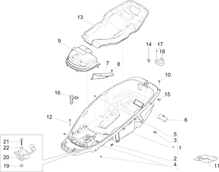 Logement casque - Dessous de selle