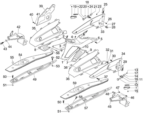 Protection centrale - Repose-pieds