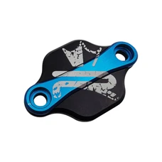 OBTURATEUR POMPE A HUILE 50 A BOITE KRM PRO RIDE POUR MINARELLI 50 AM6/DERBI 50 SENDA, GPR ALU CNC NOIR/BLEU (MODELE REVERSIBLE)