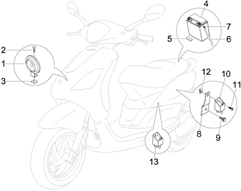 Relais - Batterie - Avertisseur sonore