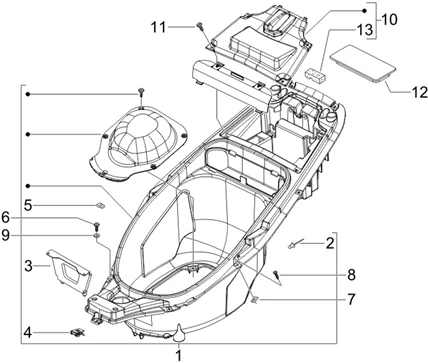 Logement casque - Dessous de selle