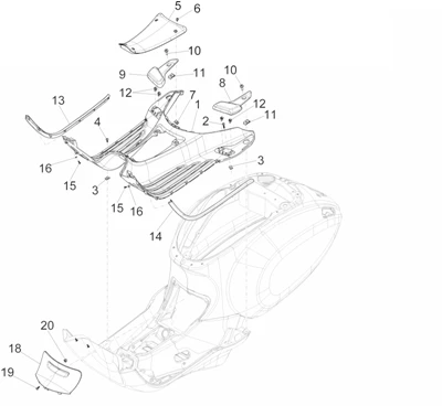 Protection centrale - Repose-pieds