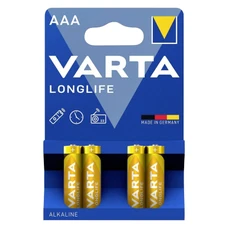 PILE LR03 1.5V VARTA ALCALINE LONGLIFE LR03 - AAA (VENDU PAR 4)