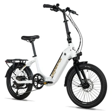 VELO ELECTRIQUE/VAE PLIANT CITY 20 LEADER FOX TIFTON 2026 MIXTE BLANC BRILLANT 8V MOTEUR ROUE AR BAFANG 36V 45Nm BATTERIE 16Ah