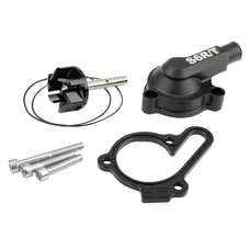 CARTER/COUVERCLE ET POMPE A EAU 50 A BOITE STAGE 6 POUR DERBI 50 SENDA 2006> EURO 3, 4 ALU CNC NOIR (GROS DEBIT)