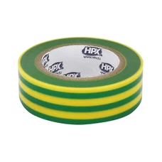 RUBAN ADHESIF HPX ISOLANT XB1910 JAUNE/VERT 19mm x 10M (RESISTANCE DE -50°C à +80°C, 5000V)