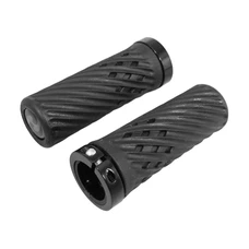 HAND GRIPS FOR MTB- HERRMANS LUNA LOCK 90mm BLACK - CLAMP FASTENING (PAIR)