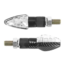 TURN SIGNAL (UNIVERSAL) REPLAY MICRO "ARROW" TRANSPARENT/CARBON 8 LEDS ORANGE -CEE APPROVED- (PAIR) (L 55mm / H 20mm / Wd 23mm)