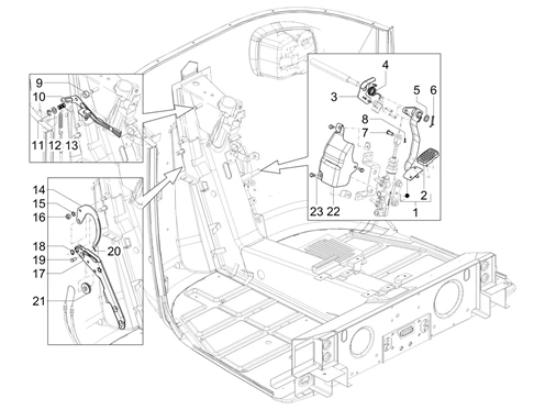 Groupe pédales - Leviers