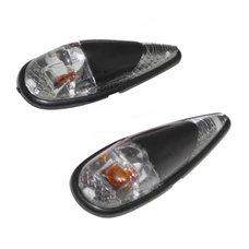 DECORATIVE LIGHTNING REPLAY  "WATER DROP" FENDER TRANSPARENT/BLACK- WITH ORANGE BULB(L 61mm / H 22mm / W 18mm)  (PAIR) **