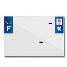 BANDE PLAQUE MOTO 210x145 POUR PVC AVEC RAISON SOCIALE DEP. 90/EURO (VENDU A L'UNITE)