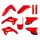 CARROSSERIE/CARENAGE MOTO MX HONDA 250 CRF R 2022>2024, 450 CRF R 2021>2024 ROUGE HONDA (COULEUR OEM) (KIT PLASTIQUES 9 PIECES)  -POLISPORT-