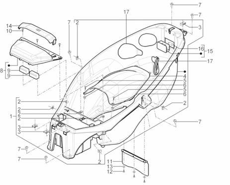 Logement casque - Dessous de selle