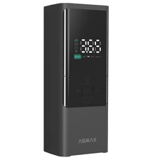 COMPRESSEUR/GONFLEUR/POMPE PORTABLE UNIVERSEL ASMAX T40 DIGITAL 150 PSI 10 BARS MAX (FONCTION POWER BANK, ECLAIRAGE, DETECTION PRESSION PNEU, PRE-REGLAGE DE LA PRESSION, ARRET AUTOMATIQUE)