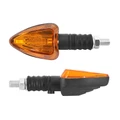 TURN SIGNAL (UNIVERSAL) REPLAY TRIANGLE ORANGE/BLACK WITH INDICATOR- SHORT -CEE APPROVED- (PAIR) (BULB 12V 21W BA9S - G11) (L 83mm / H 37mm / Wd 27mm)