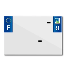BANDE PLAQUE MOTO 210x145 POUR PVC AVEC RAISON SOCIALE DEP. 61/EURO (VENDU A L'UNITE)