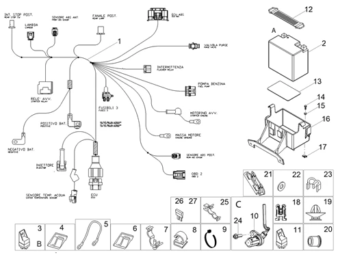 Circuit electrique arrière