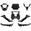 CARROSSERIE/CARENAGE MAXISCOOTER ADAPTABLE PIAGGIO 125-250-300-400-500 MP3 2008>2013 NOIR BRILLANT (KIT 8 PIECES) -P2R