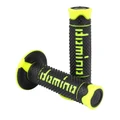 REVETEMENT POIGNEE DOMINO MOTO OFF ROAD A260 NOIR/JAUNE FLUO CLOSED END 120mm (PAIRE)