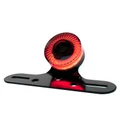 SUPPORT DE PLAQUE IMMATRICULATION AVEC FEU 50 A BOITE/MOTO AVOC VINTAGE FEU UNIVERSEL A LEDS NOIR COUVERCLE FUME -HOMOLOGUE CE