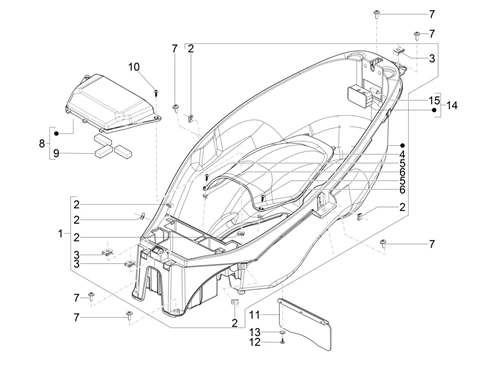 Logement casque - Dessous de selle