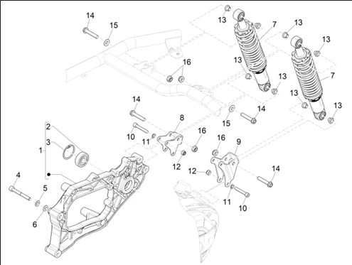 Suspension arrière - Amortisseur/s