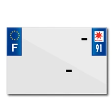 BANDE PLAQUE MOTO 210x145 POUR PVC AVEC RAISON SOCIALE DEP. 91/EURO (VENDU A L'UNITE)