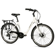 VELO MUSCULAIRE CITY BIKE 26 LEADER FOX DOMESTA 2025 FEMME BLANC 7V CADRE ALU 19 POUCES (TAILLE ADULTE 175 à 183 cm)