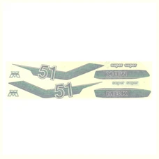 STICKERS SET FOR MOPED MBK 51 SUPER GREEN (SET OF 8 PIECES)  -SELECTION P2R-