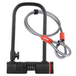 ANTITHEFT FOR BICYCLE -U LOCK ZEFAL K-TRAZ U13 - COMBINATION LOCK- 115x230mm Ø 13mm +EXTENDER 1.2M WITH CLIP BRACKET- SECURE LEVEL SILVER - ideal for ebike - 2 Stars Fub Approved