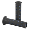 REVETEMENT POIGNEE PROGRIP MOTO ON ROAD 717 DOUBLE DENSITE NOIR/BLEU OPEN END 122mm (PAIRE)
